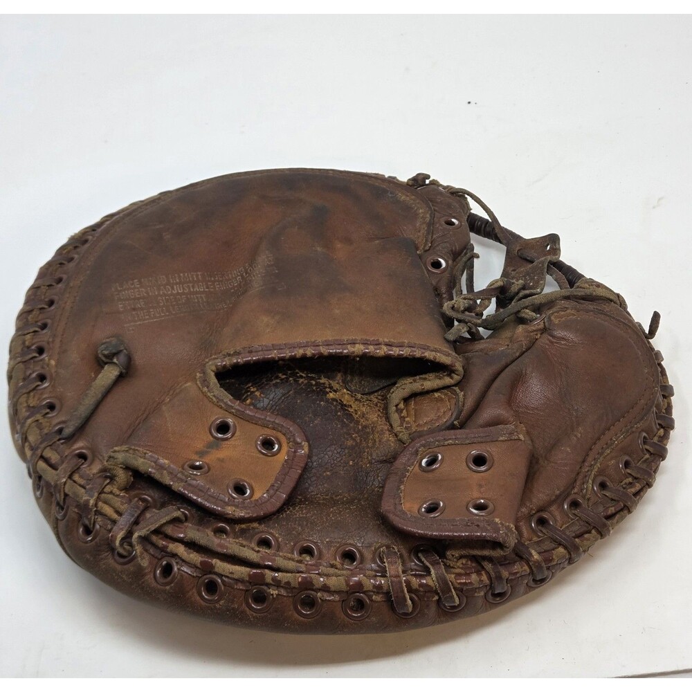 Vintage Spalding Catchers Mitt Leather Baseball Glove Pancake‎ 1950s-60s USA - Picture 5 of 10